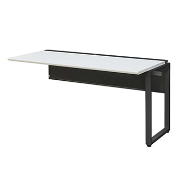 ワークデスク増連 幅1400×奥行700 ブラックフレーム 天板ホワイト