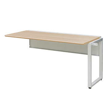 ワークデスク増連 幅1400×奥行700 ホワイトフレーム 天板サンドオーク