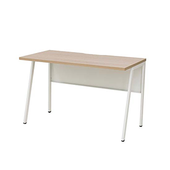 ワークデスク 幅1000×奥行600 ホワイトフレーム 天板サンドオーク