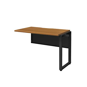 ワークデスク増連 幅1000×奥行600 ブラックフレーム 天板ミディアムウォールナット