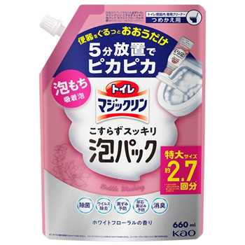 花王 422668 トイレマジックリン こすらずスッキリ泡パック ホワイトフローラルの香り つめかえ用