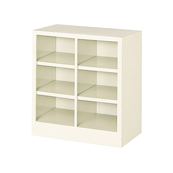 2列3段6人用 シューズボックス オープンタイプ 高さ584 セミホワイト