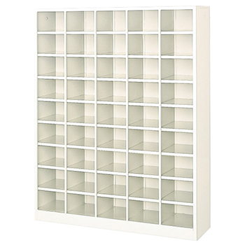 5列9段45人用 シューズボックス オープンタイプ 高さ1562 セミホワイト