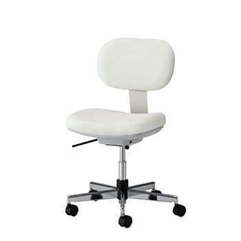 L7CU1H-P928 導電チェア ロータイプ 背クッション付 ウレタンキャスター ホワイト