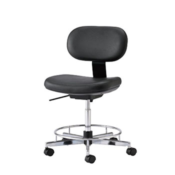 L7CU2H-P926 導電チェア ハイタイプ 背クッション付 ウレタンキャスター ブラック