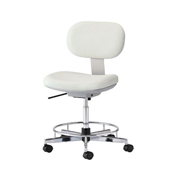 L7CU2H-P928 導電チェア ハイタイプ 背クッション付 ウレタンキャスター ホワイト