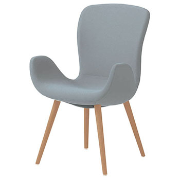 オカムラ MG11WG-FRU3 フロックス ハイバックチェア 木脚ナチュラルオーク脚 リネットグレー