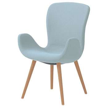 オカムラ MG11WG-FRU6 フロックス ハイバックチェア 木脚ナチュラルオーク脚 リネットセージ