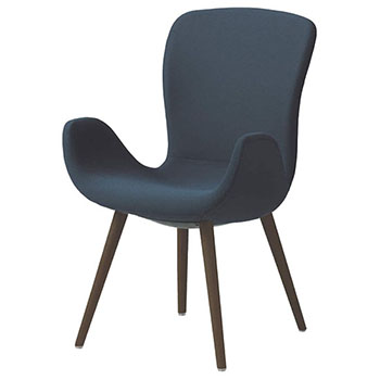 オカムラ MG11XG-FRU4 フロックス ハイバックチェア 木脚ダークオーク脚 リネットDブルー