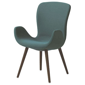 オカムラ MG11XG-FRU5 フロックス ハイバックチェア 木脚ダークオーク脚 リネットDグリーン