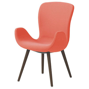 オカムラ MG11XG-FRU9 フロックス ハイバックチェア 木脚ダークオーク脚 リネットレッド