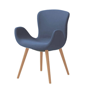 オカムラ MG12WG-FRU0 フロックス ミドルバックチェア 木脚ナチュラルオーク脚 リネットブルー