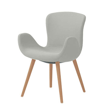 オカムラ MG12WG-FRU7 フロックス ミドルバックチェア 木脚ナチュラルオーク脚 リネットベージュ