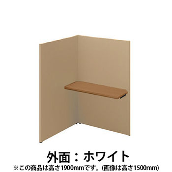 ソロコート 連結3面Mウォールナット天板 高さ1900 Sホワイト キャメル