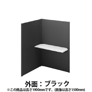 SCP19103TR-SBBK-H ソロコート 連結3面ホワイト天板 高さ1900 Sブラック ブラック
