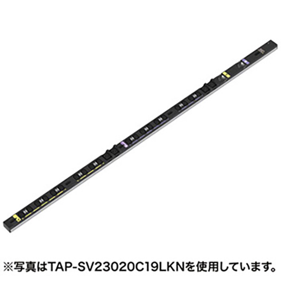 19インチサーバーラック用スリム型コンセント 200V30A C19×4+C13×8 3m circuitPT付