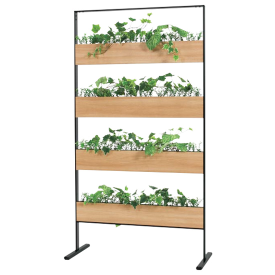 グリーンパネルパーテーション ルーバータイプグリーン ブラック