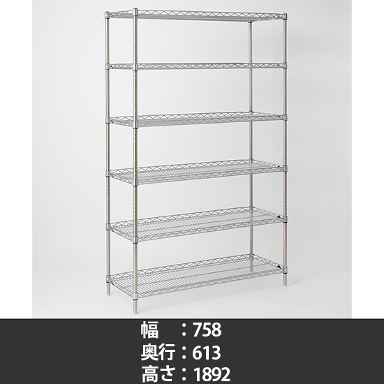 スーパーエレクター サイドアップシェルフ 幅760 奥行610 高さ1900 6段