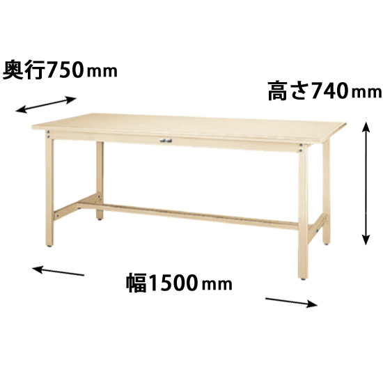 SWS-1575-II 山金工業 ワークテーブル300 固定式 幅1500 奥行750 