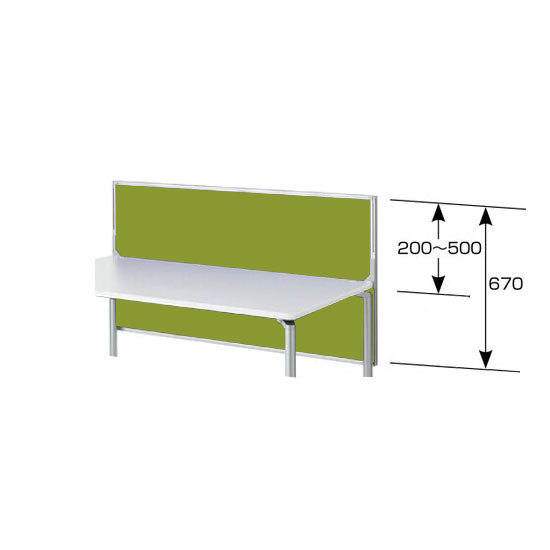 デスクパネル 布張りパネルタイプ 幕板兼用型（H670） リーフ