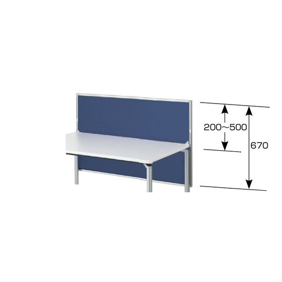 デスクパネル 布張りパネルタイプ 幕板兼用型（H670） インディゴ
