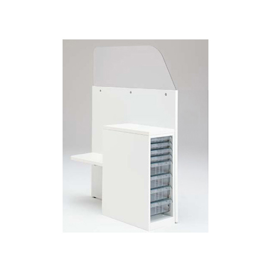 採血ブース 右置き用 コンビクリスタル ホワイト天板