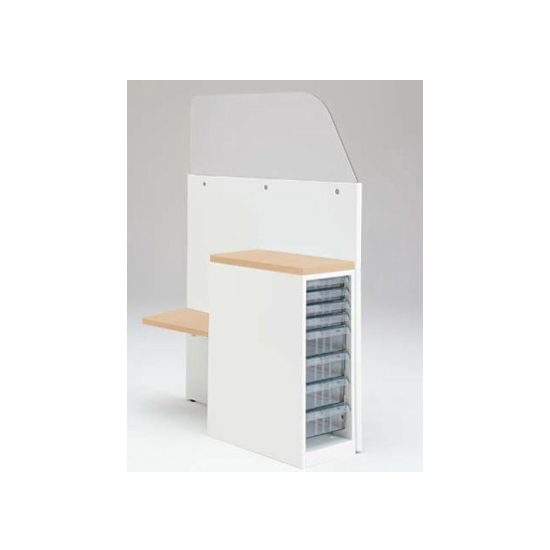 採血ブース 右置き用 コンビクリスタル ネオウッドライト天板