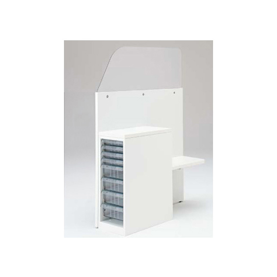 採血ブース 左置き用 コンビクリスタル ホワイト天板