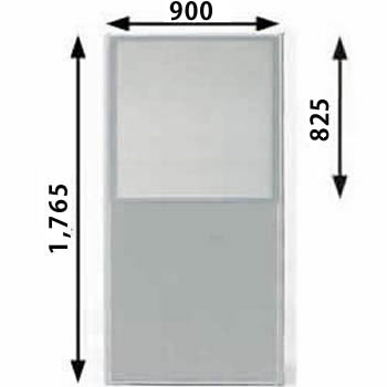 MPローパーテーション 高さ1765mm 幅900mm グレー（上部半透明）