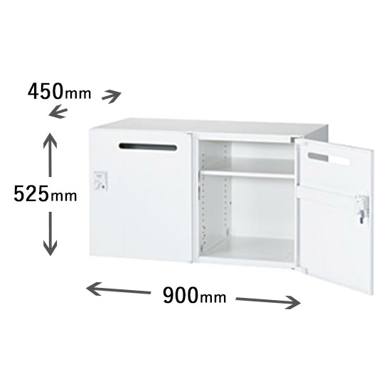 2列1段メールボックス IC錠 ホワイト