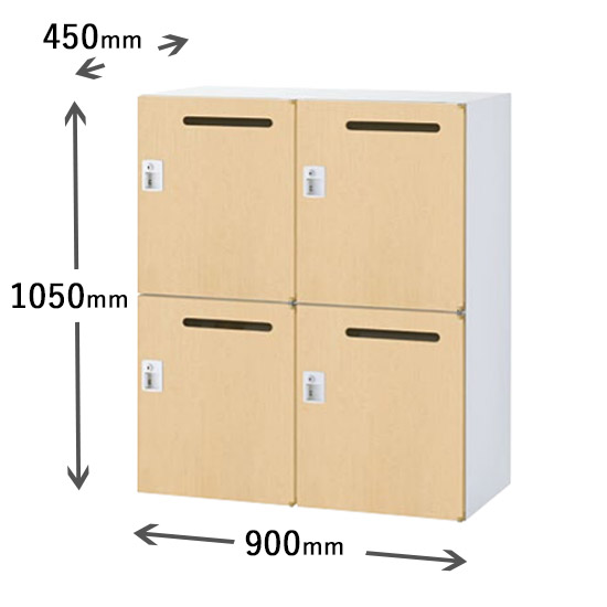 2列2段メールボックス シリンダー錠 ナチュラル木目