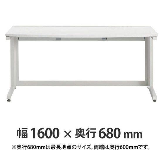 診察ラウンドデスク プリティッシュベーシック 幅1600 奥行き680(両端600) ホワイト