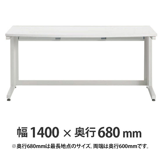 診察ラウンドデスク プリティッシュベーシック 幅1400 奥行き680(両端600) ホワイト