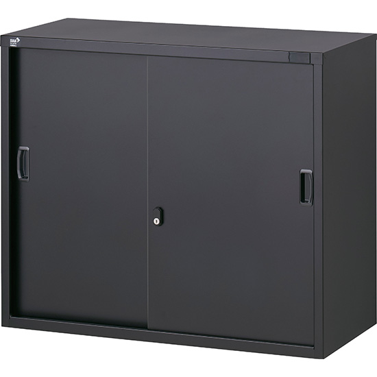 スチール引戸書庫 上置用 ブラック