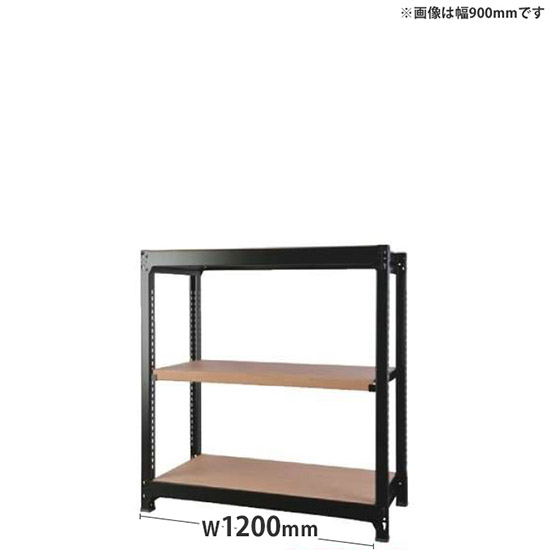 オフィス ラック ディーアール H1000×W1200mm基本セット 本体:ブラック 棚板:ナチュラル