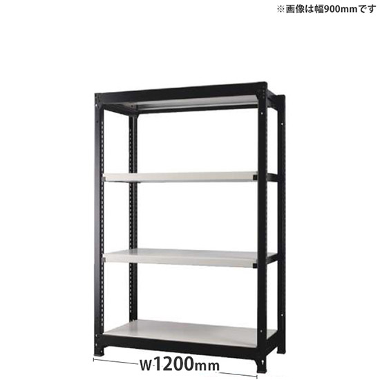 オフィス ラック ディーアール H1400×W1200mm基本セット 本体:ブラック 棚板:ホワイト