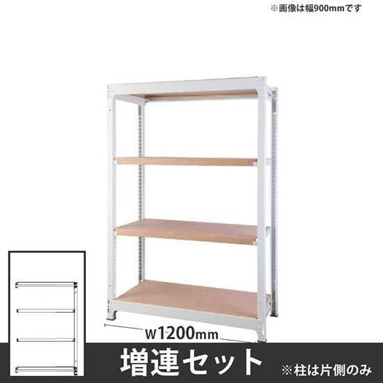 オフィス ラック ディーアール H1400×W1200mm増連セット 本体:ホワイト 棚板:ナチュラル