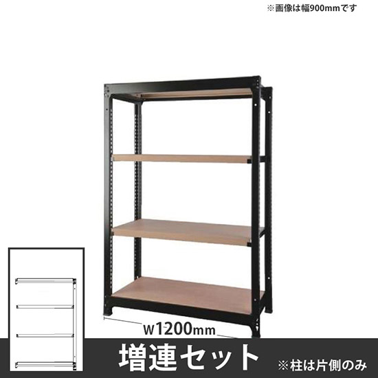 オフィス ラック ディーアール H1400×W1200mm増連セット 本体:ブラック 棚板:ナチュラル