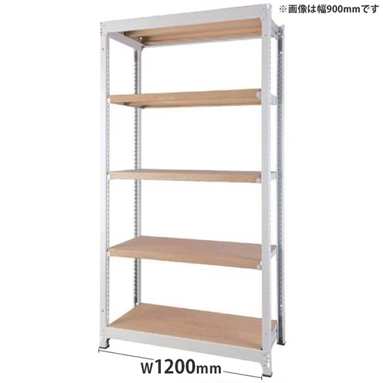 オフィス ラック ディーアール H1800×W1200mm基本セット 本体:ホワイト 棚板:ナチュラル