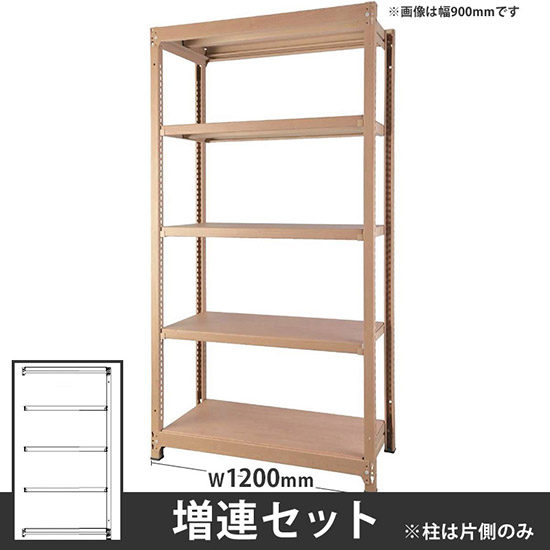 オフィス ラック ディーアール H1800×W1200mm増連セット 本体:ナチュラル 棚板:ナチュラル