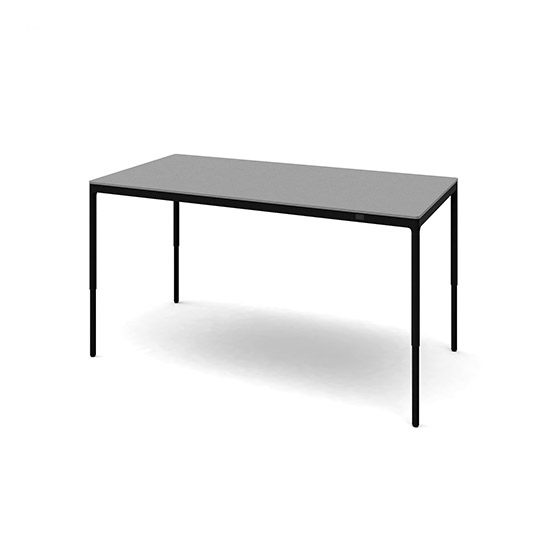 スイフトクアトロ ミーティングテーブル 幅2100 配線孔なし ブラック脚 ダークグレー天板