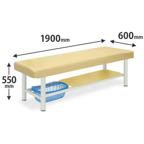 診察台カゴ付タイプ 幅1900奥行600高さ550 アイボリー
