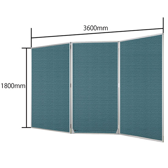 ヴァンテアン防炎丁番パネル 22型 3連 幅3600 高さ1800 ブルー