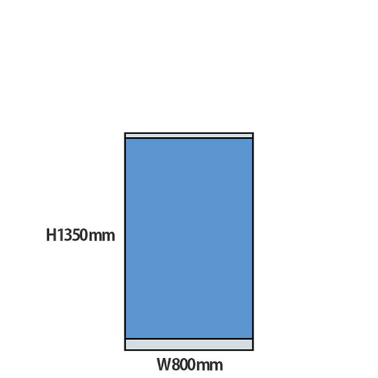 NP型パーティション 高さ1350 幅800 ライトブルー
