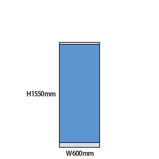 NP型パーティション 高さ1550 幅600 ライトブルー