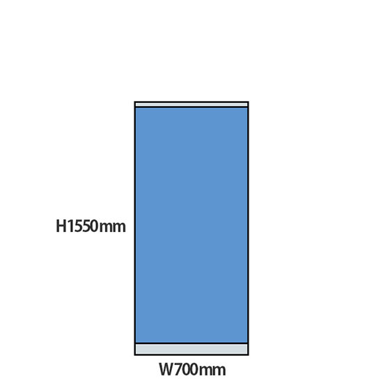 NP型パーティション 高さ1550 幅700 ライトブルー