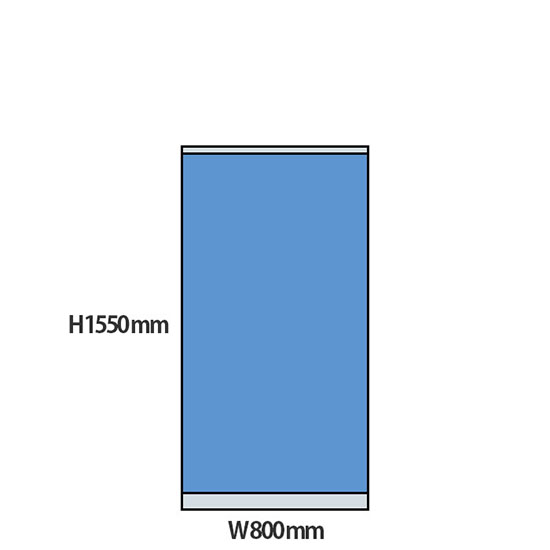 NP型パーティション 高さ1550 幅800 ライトブルー