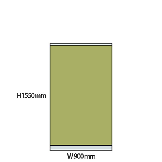 NP型パーティション 高さ1550 幅900 ライトグリーン