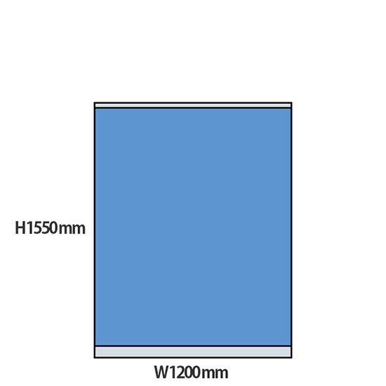 NP型パーティション 高さ1550 幅1200 ライトブルー