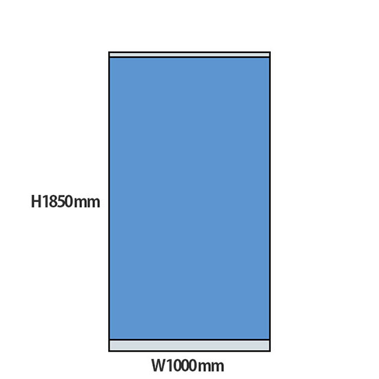 NP型パーティション 高さ1850 幅1000 ライトブルー